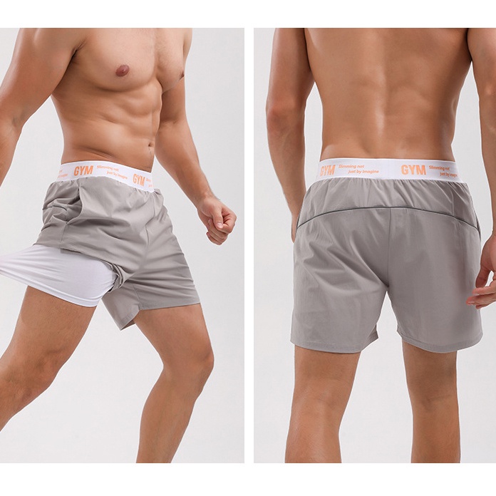 Quần tập gym nam 2 lớp LIKEFIT Workout co dãn 4 chiều thoải mái vận động