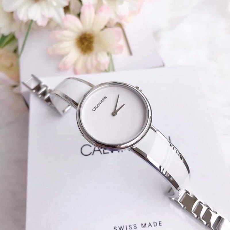Đồng Hồ Nữ Kiềng Trắng, Mặt 30mm, Chống nước 30m