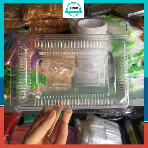 Set 100 cái hộp nhựa định hình C55, Hộp nhựa đựng bánh sukem, hoa quả, rau mầm LINHMART