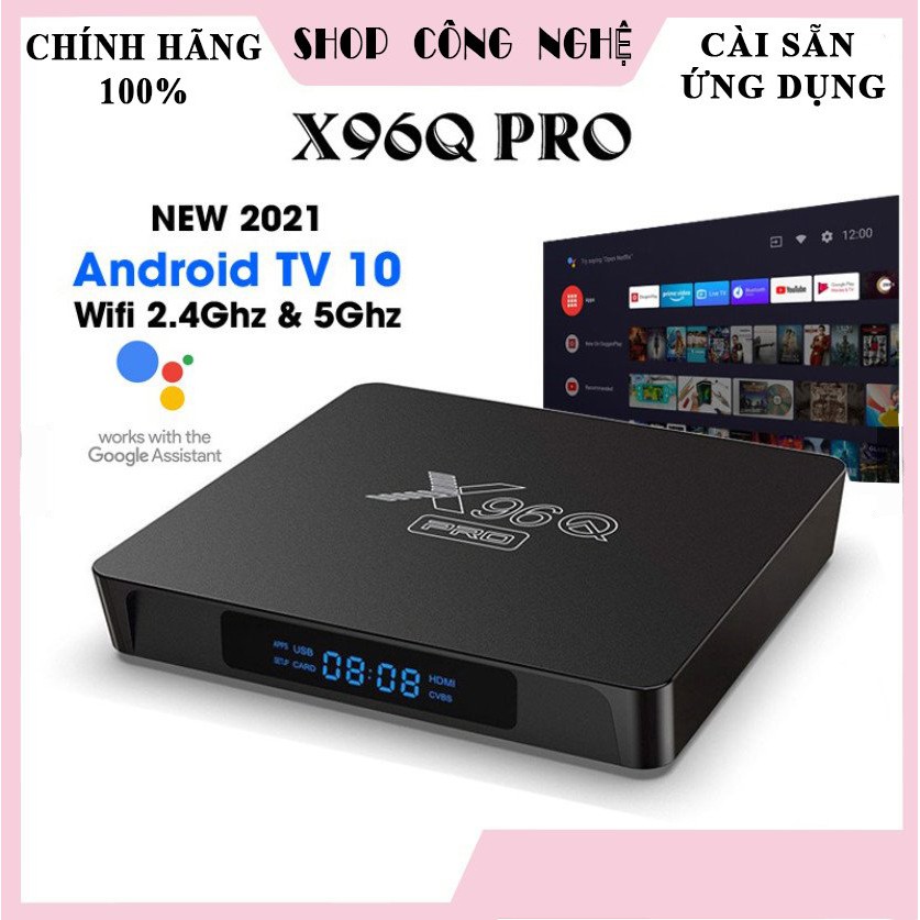 Android Tv Box X96Q Pro, Android TV 10, Ram 2GB, Rom 16GB