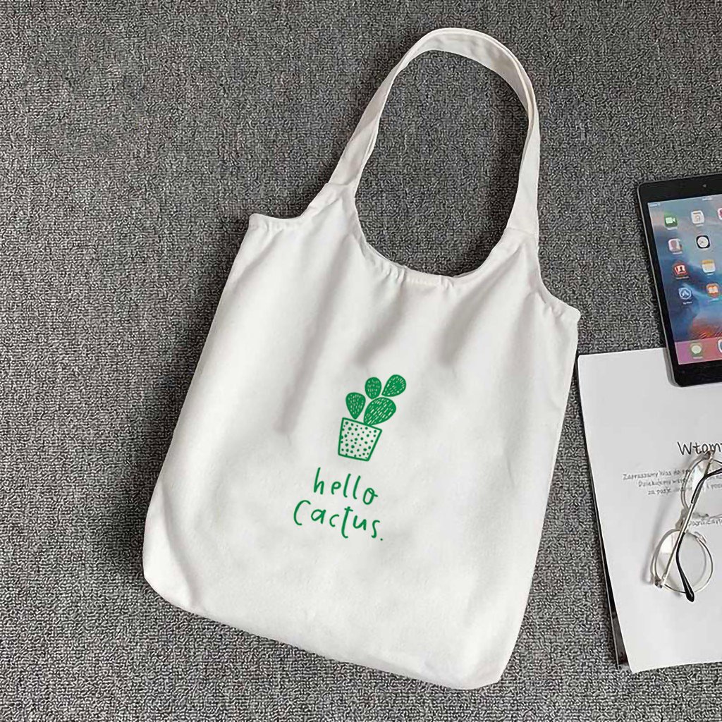 [FULL SIZE] Túi Vải Tote In Hello Cactus Cao cấp | Guru Shop