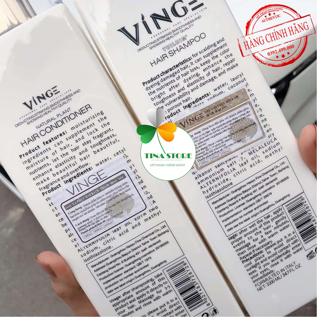 Miễn Ship🔥Cặp Dầu Gội Xả Collagen Vinge 1000ML, Giảm Rụng Tóc, Ngứa, Ngăn Rụng Tóc,Phục Hồi Tóc Hư Tổn | Hàng Chính Hãng