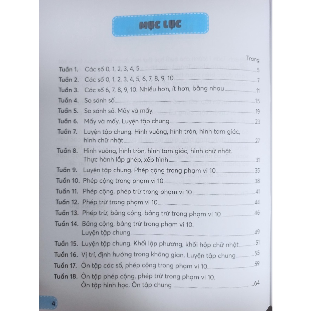 Sách - Toán lớp 1 tập 1 ( Dành cho buổi học thứ 2 )