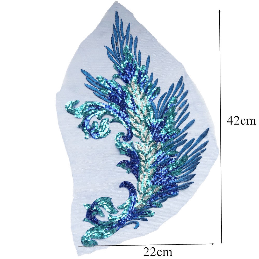 Miếng Vá Thêu Hình Hoa Lông Vũ Đính Kim Sa Lấp Lánh Trang Trí Quần Jean / Túi Xách / Váy Cưới diy