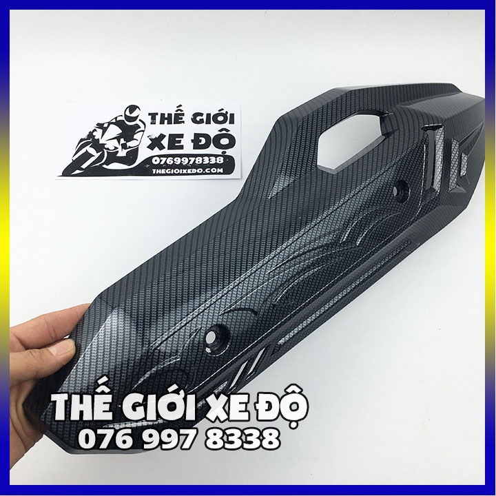 Ốp pô AB 160 125 cc 2023 cacbon - phụ kiện đồ chơi ốp carbon trang trí che pô xe Air Blade Airblade
