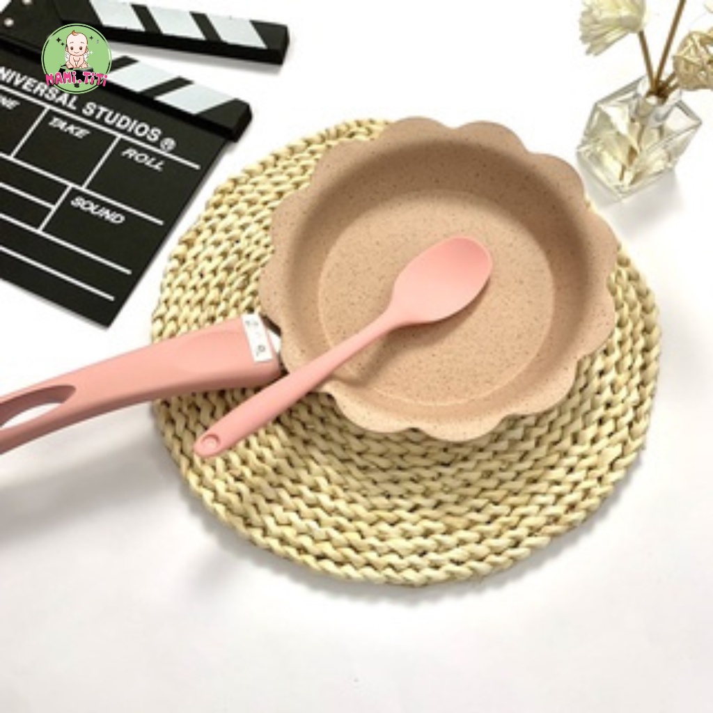 Bộ nồi chảo cho bé ăn dặm hình cánh hoa, Bộ nồi chảo chiên, hấp, xào, rán... cho bé