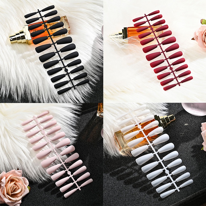 1 Bộ Móng Tay Giả Loại Dài Và Vừa Màu Sắc Trơn Và Siêu Dài Dùng Để Múa Ba Lê