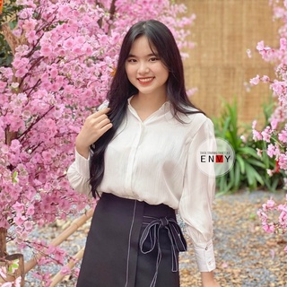 Sơ mi tơ ánh kim ENVY S148 tay phồng sang trọng