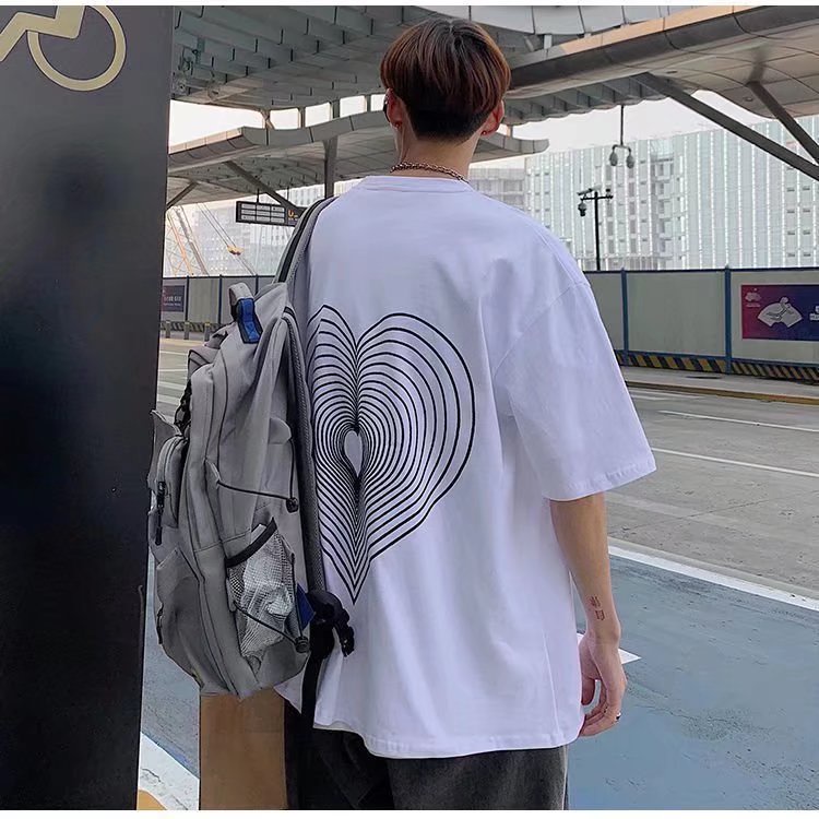 Áo Thun Dáng Rộng In Chữ Phong Cách Nhật Bản Thời Trang Mùa Hè Cho Nam Và Nữ Size M-5XL