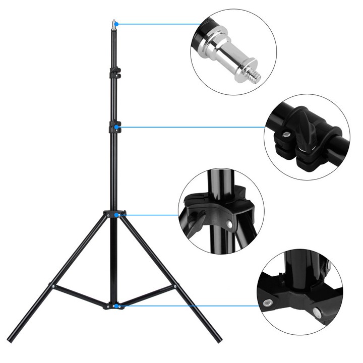 Combo 2 Softbox đuôi Sứ 4 chuôi 50 x 70cm - 2 Chân đèn 2m không bao gồm đèn