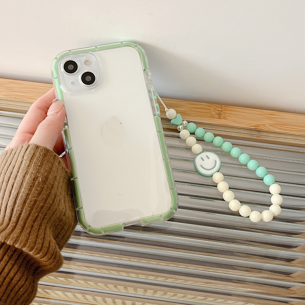 Ốp Điện Thoại Mềm Trong Suốt Màu Dạ Quang Có Dây Đeo Tay Cho iphone 13-7P 11pro 13 12 11 pro Max X XS Max XR 7 8 PLUS 13-7P