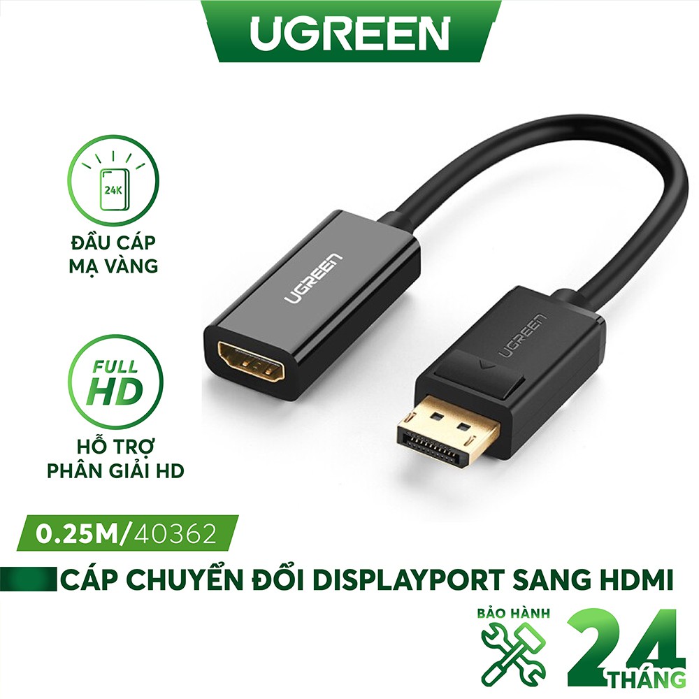 Cáp chuyển đổi DisplayPort sang HDMI hỗ trợ Full HD UGREEN 40362