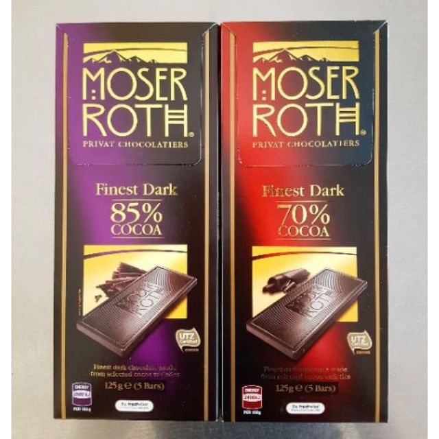 Socola đen nguyên chất cao cấp Moser Roth của Đức 125gr