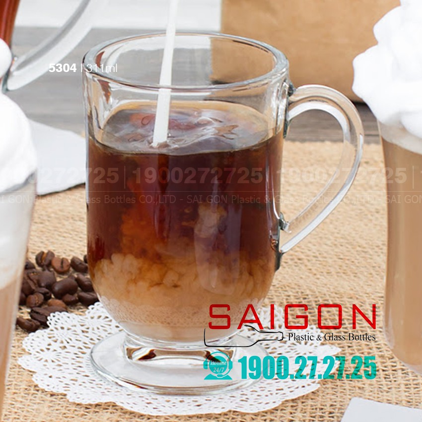 Ly Thủy Tinh Có Quai Irish Coffee 311ml | Thủy tinh Cao cấp , Nhập Khẩu E.U
