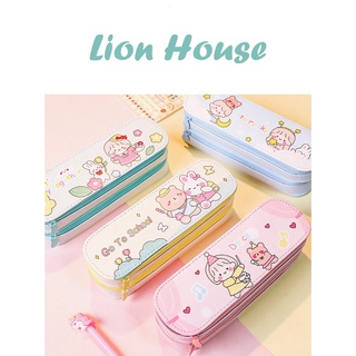 Bóp viết, hộp bút Cartoon 2 tầng [LH1278] tiện lợi, dễ thương dành cho học sinh, sinh viên