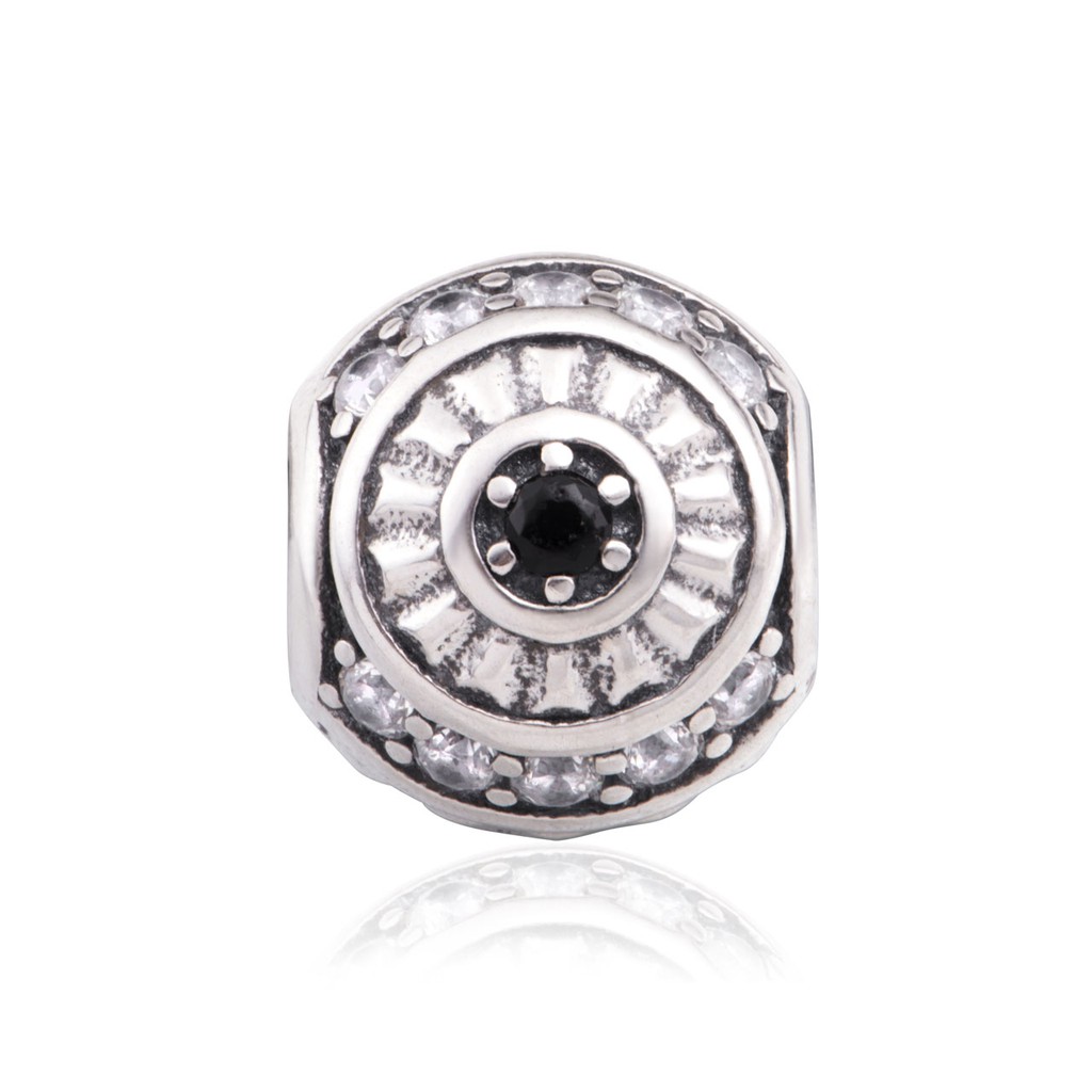 Hạt charm xỏ DIY PNJSilver hình tròn màu giả cổ ZT00K060020