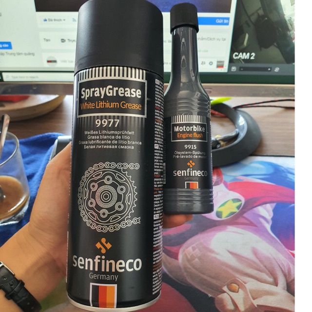 Chai 450ml Xịt dưỡng sên Senfineco nhập khẩu Đức- 9977 Spray Grease 450ml - Cam kết không văng không bám bụi DoChoiXeMay