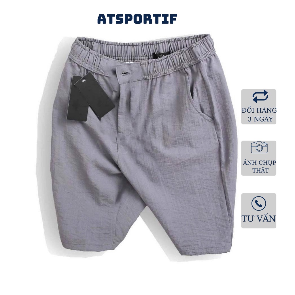 Quần short đũi nam ATSPORTIF chất liệu đũi mềm, thoáng mát,5 màu