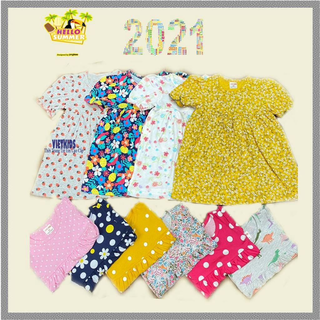 Váy bé gái cotton VNXK, váy baby doll xinh xắn cho bé chất liệu thoáng mát, thấm mồ hôi (8 - 20kg) Ảnh thật