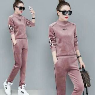 Bộ đồ nhung nữ cao cấp thiết kế sang chảnh kiểu dáng phong cách QCNP753