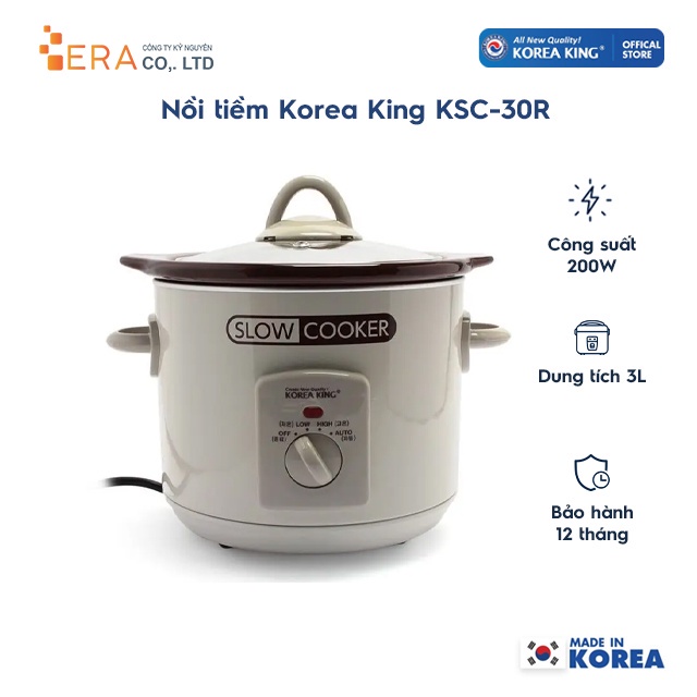 [Thương hiệu Hàn Quốc] Nồi tiềm nấu chậm Korea King KSC-30R 3L