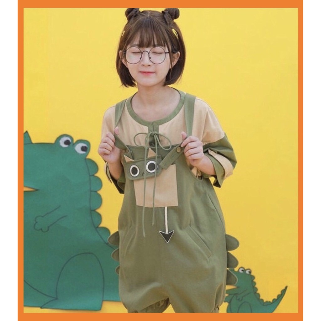 [Sẵn Hàng]♥️Set bộ áo+Yếm khủng long(ảnh thật)Size S->XL