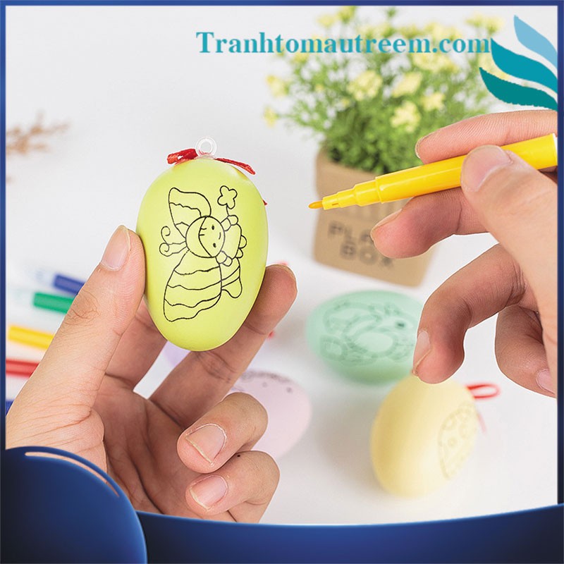 Trứng Tô Màu Sáng Tạo Tặng Kèm Bút Lông