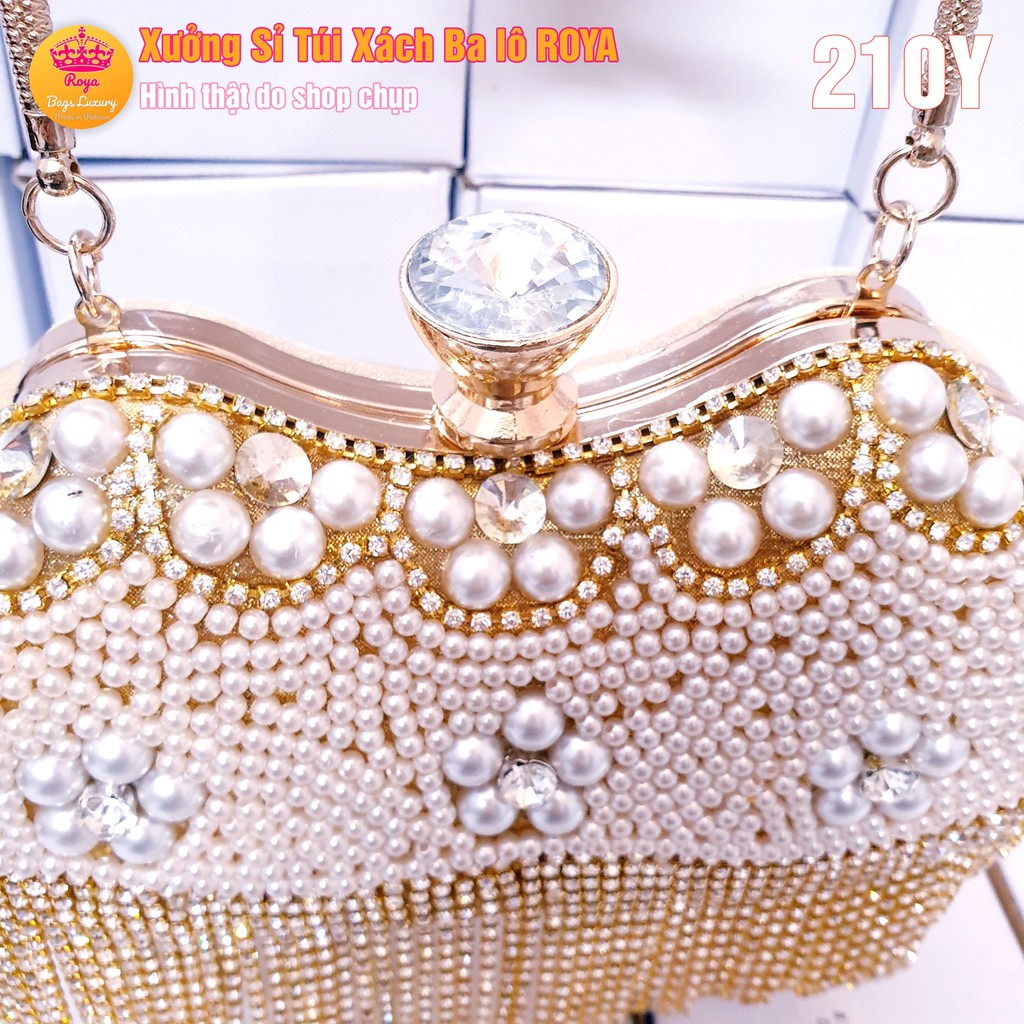 VÍ NỮ CẦM TAY 709-2 đính đá pha lê sang chảnh đi tiệc sang trọng túi nữ cầm tay đám cưới cao cấp đi tiệc sành điệu