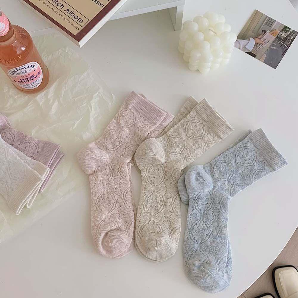 Vớ Cotton Cổ Trung Thoáng Khí Màu Sắc Ngọt Ngào Thời Trang Xuân Hè Cho Nữ VANES1