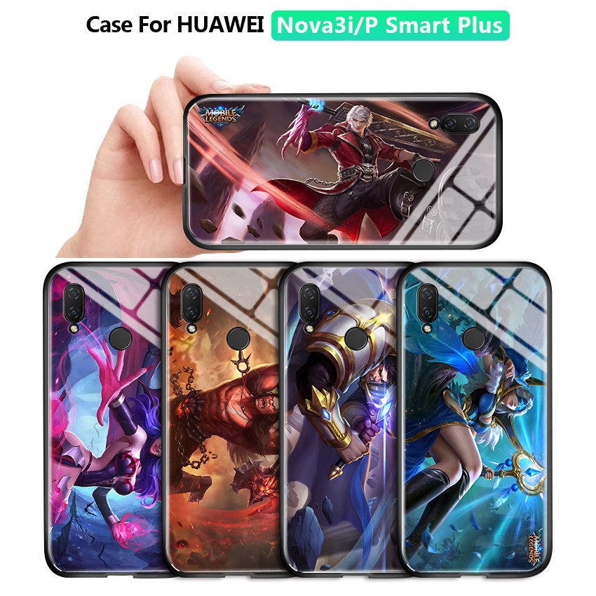 สำหรับ Huawei Nova 3i Case P Smart Plus Vỏ điện thoại trò chơi di động MLBB สำหรับ Mặt sau bằng kính cường lực bóng loáng dành cho điện thoại di động Vỏ bọc huyền thoại