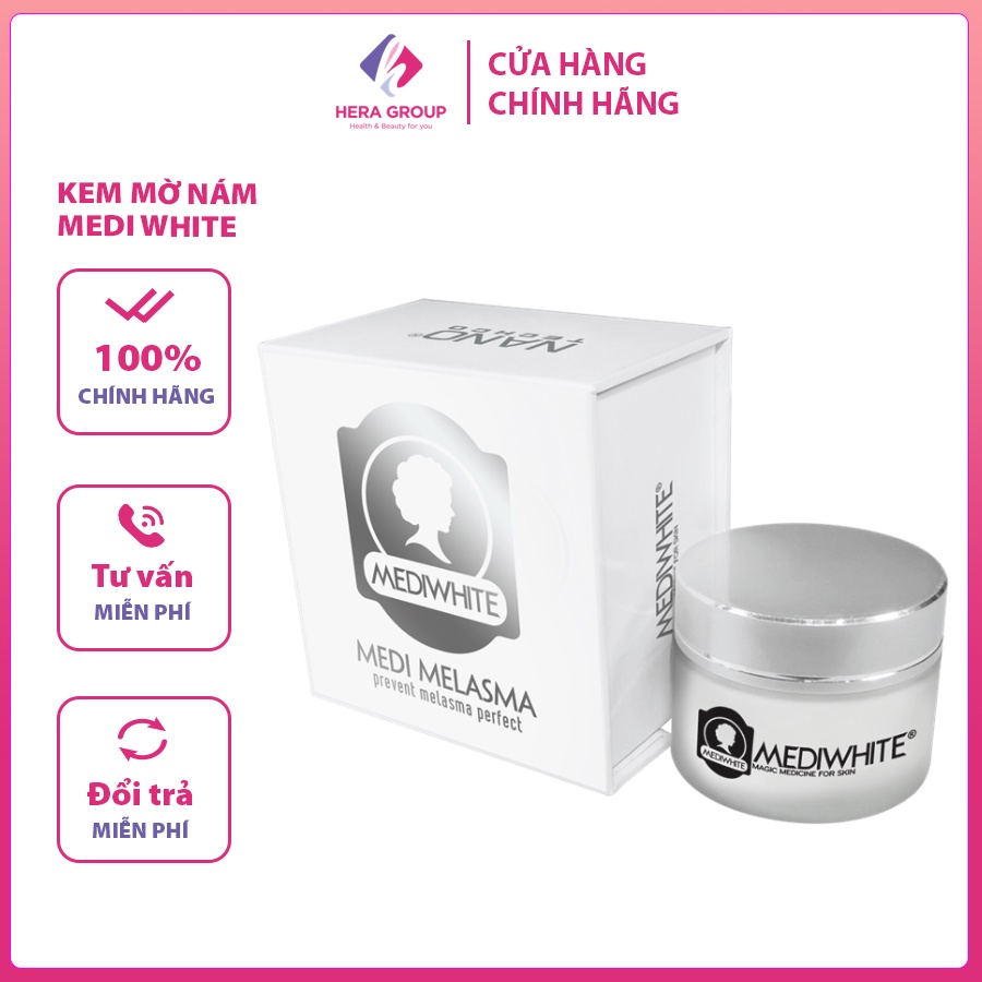 Kem Nám Medi White Chính Hãng - Medi Melasma - Kem Mờ Thâm Nám Tàn Nhang Trắng Da Medi White - Hàng Công Ty