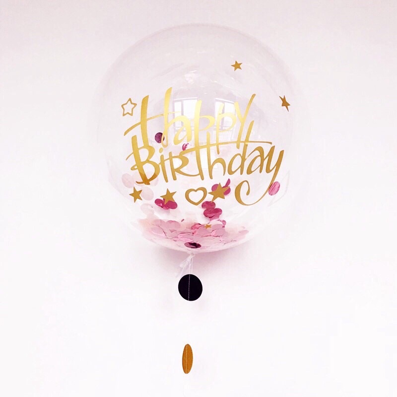 Decan miếng dán bóng happy birthday jumbo galaxy trong suốt sinh nhật