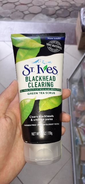 [CÓ SẴN] Sữa rửa mặt St.Ives loại Greentea Blackhead Clearing tẩy tế báo chết