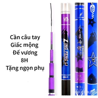 Cần câu tay Giấc Mộng Đế Vương 8H tặng ngọn phụ siêu khỏe Cần săn hàng chuyên câu đơn câu đài