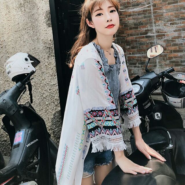 [ORDER] ÁO KHOÁC HỌA TIẾT THỔ CẨM DÁNG DÀI