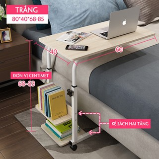 BÀN HỌC NGỒI GIƯỜNG CÓ GIÁ SÁCH 60x40x68-85 cm