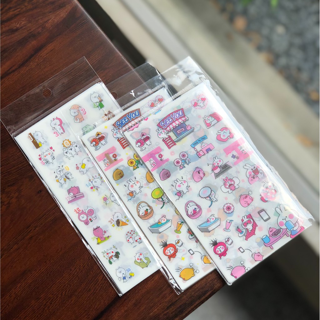 Sticker Cute Trang Trí Sổ Thỏ Bảy Màu Cony Lí Lắc