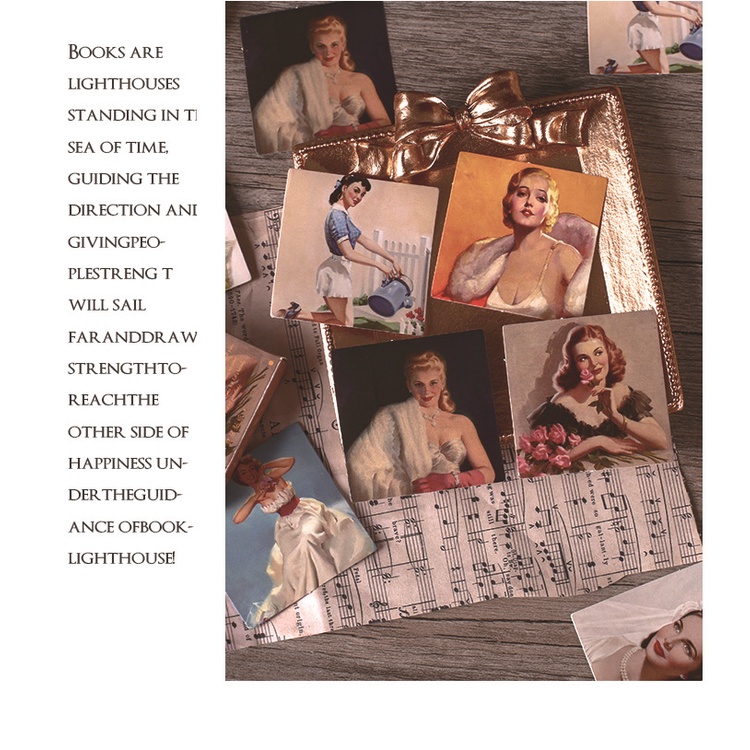 Hộp 46 tấm hình dán, sticker cổ điển loạn thế giai nhân