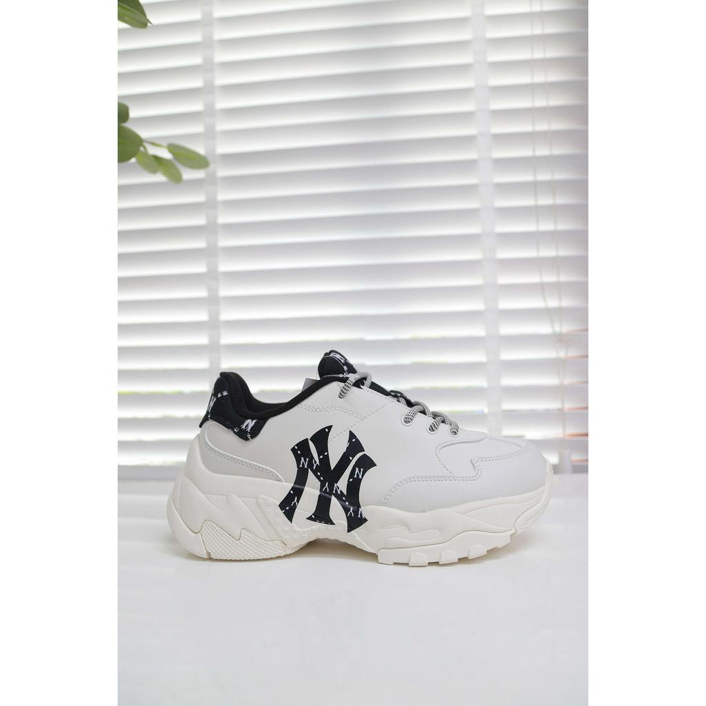 Giày MLB bigball chunky monogram NY màu đen chính hãng , giày thể thao độn đế new york yankees họa tiết monogram