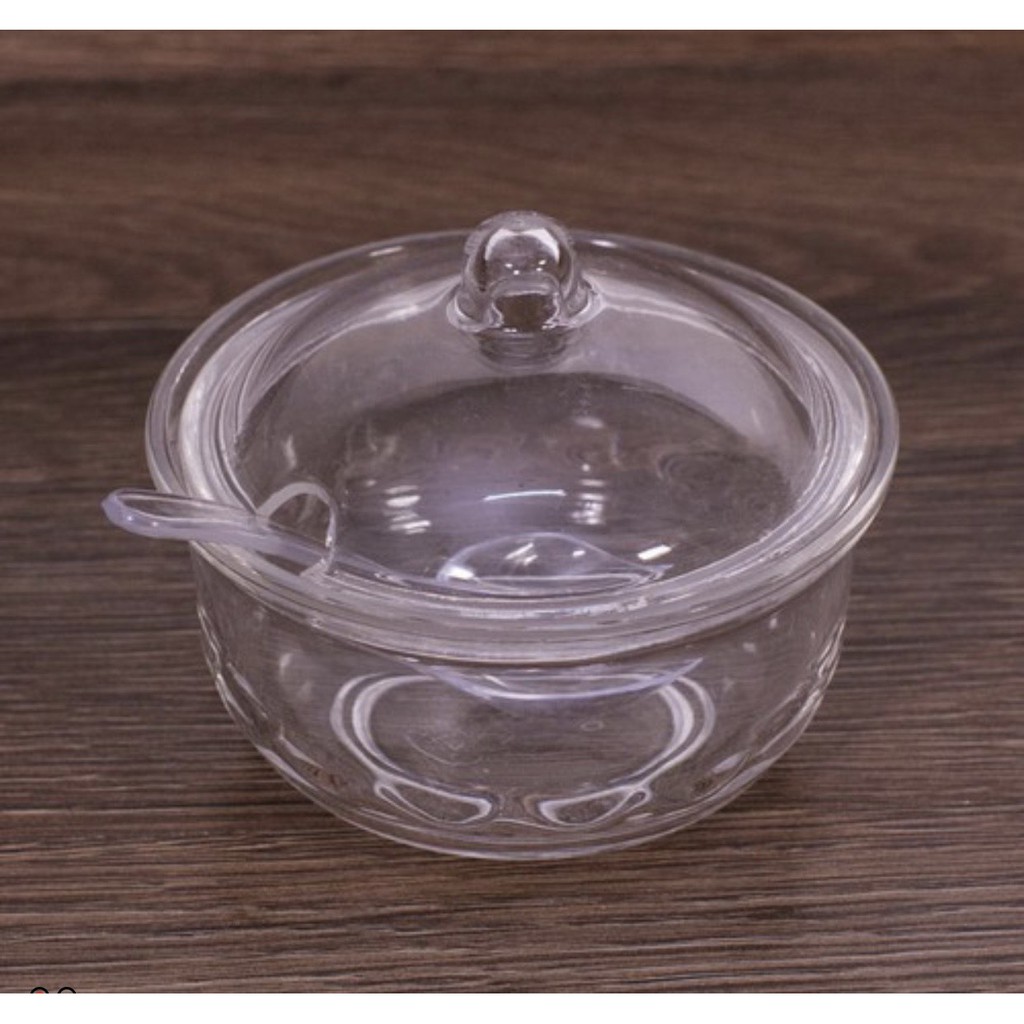 Hũ đựng gia vị có muỗng nhựa Acrylic, hộp hủ lọ đựng tỏi ớt - Spicy jar