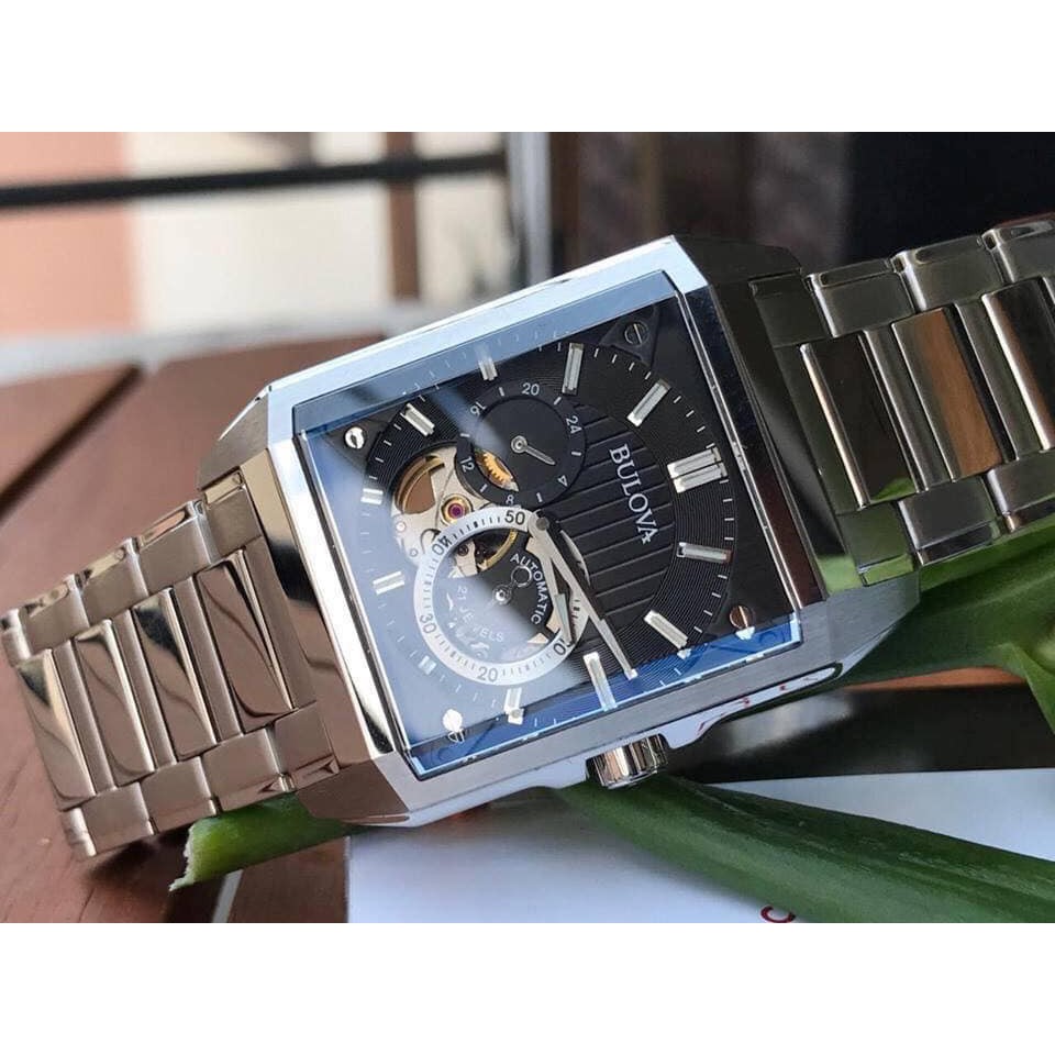 Đồng hồ nam BULOVA Open Heart Automatic Black Dial Men’s Watch   - model : 96A194