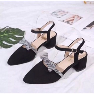Giày SANDAL bít mũi phối nơ gót 5 phân
