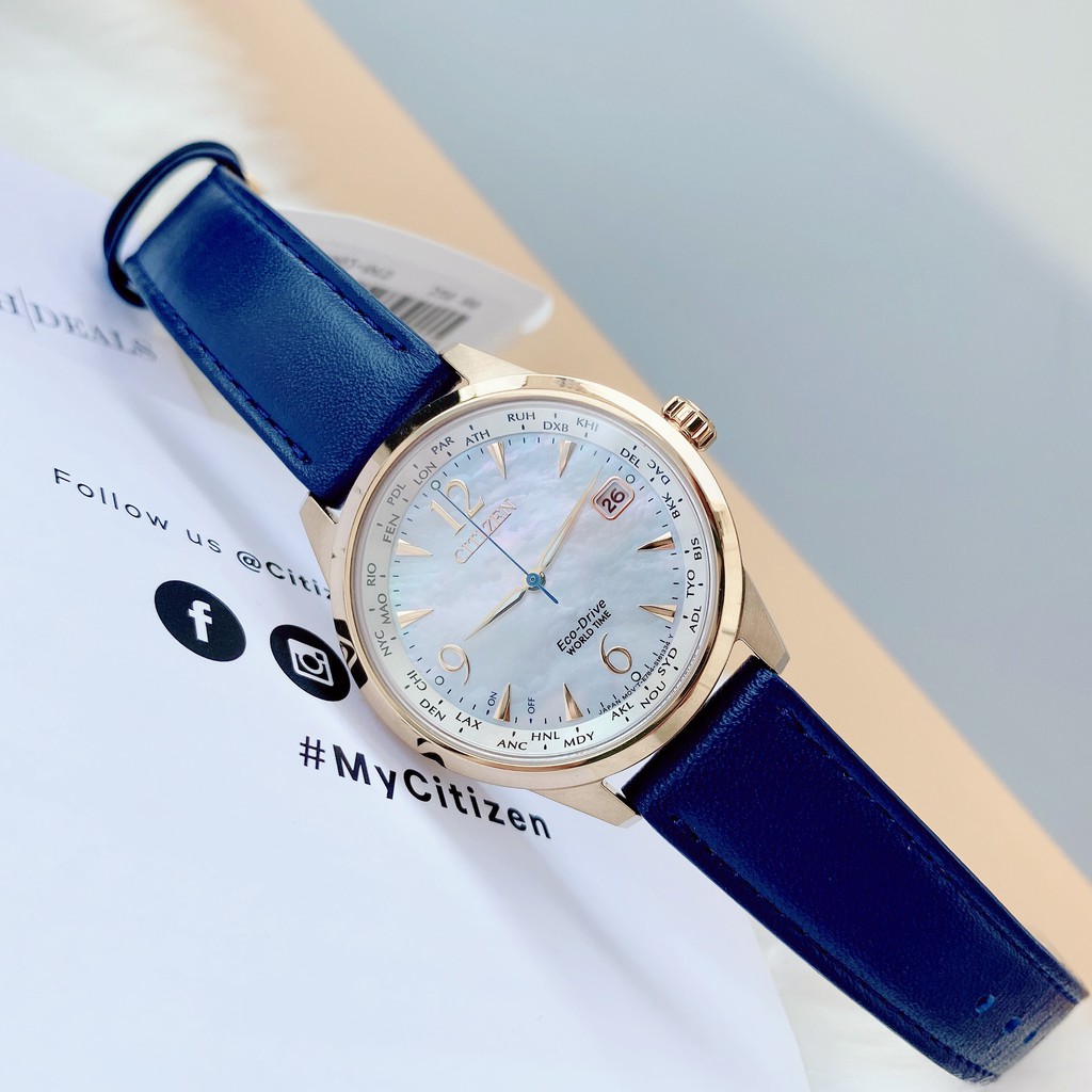 Đồng hồ nữ Citizen Eco-Drive Ladies A-T World Time chính hãng