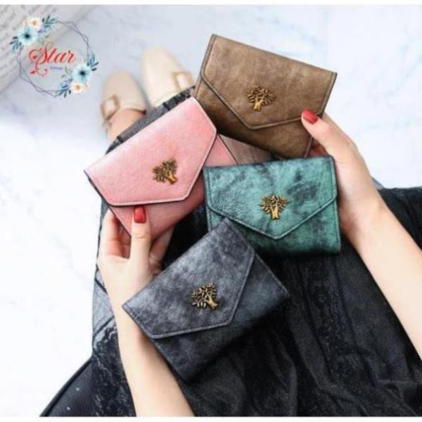 VÍ NỮ VÍ NGẮN HÌNH CÂY MỀM MỊN NHIỀU NGĂN PHONG CÁCH HÀN QUỐC G09