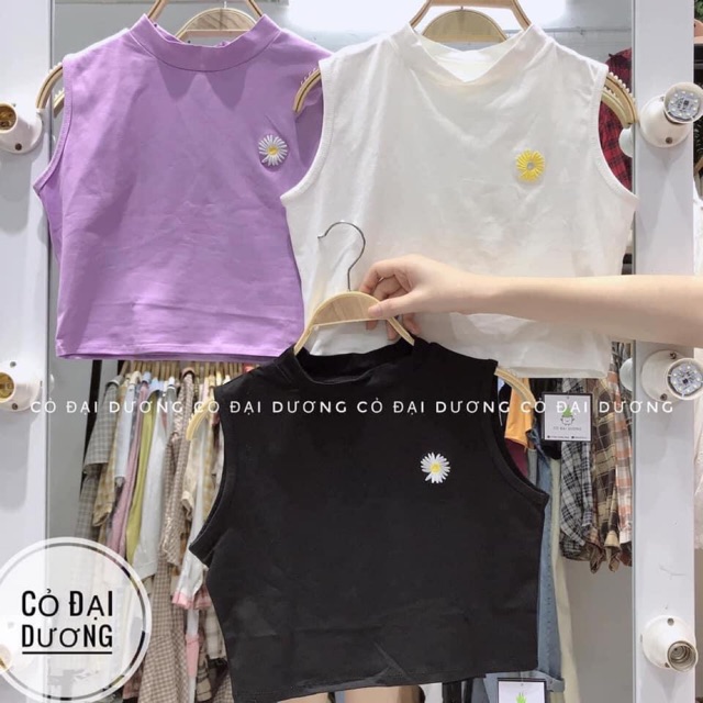 Áo ba lỗ thêu hoa cúc siêuu hot