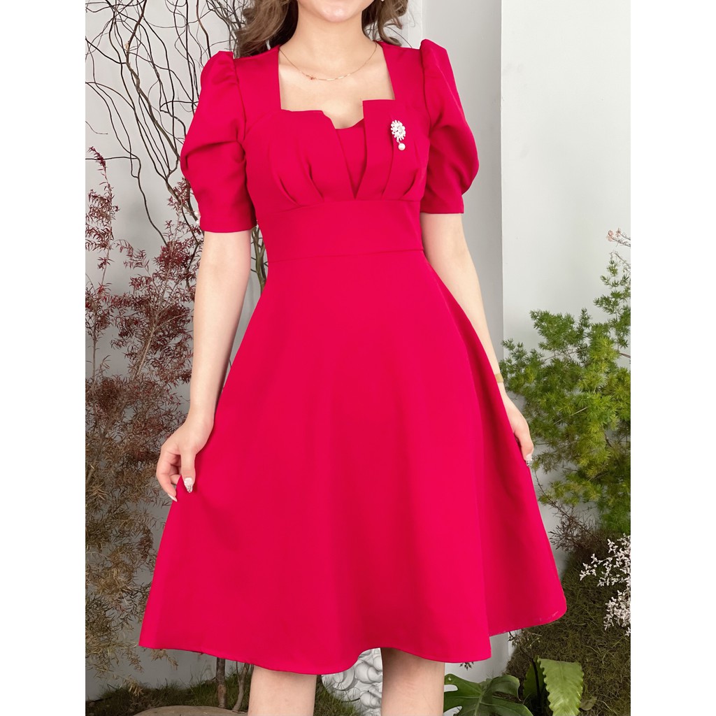 [Mã WASTMAY giảm 15% tối đa 30K đơn 150K] Đầm dự tiệc dáng xòe đáp ngực cao cấp Emvy- K31 | BigBuy360 - bigbuy360.vn