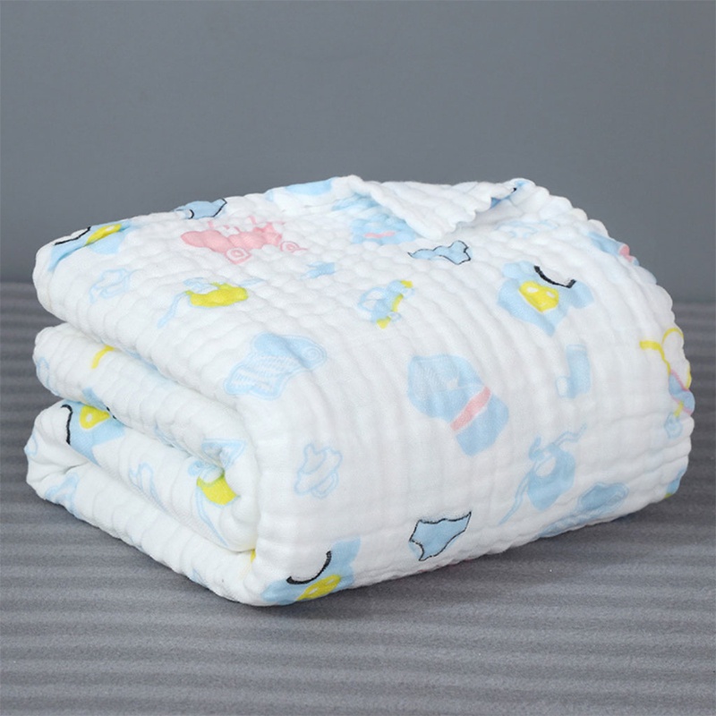 Chăn Quấn Em Bé Chất Liệu Cotton 6 Lớp 110x110cm Thiết Kế Dễ Thương