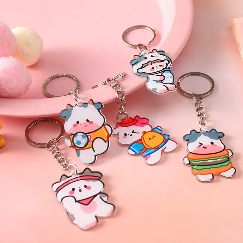 Móc khóa mica con bò sữa mini dễ thương cute TooYoo TY0043