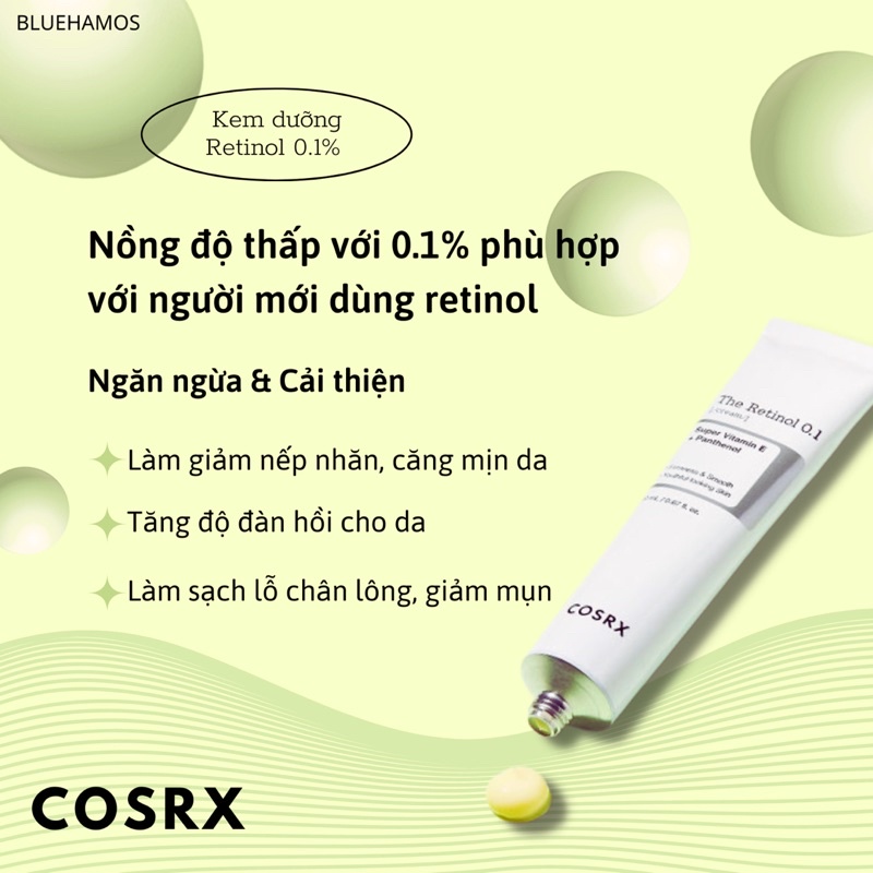 Kem dưỡng Cosrx The Retinol 0.1 Cream/ Dầu dưỡng The retinol 0.5 oil