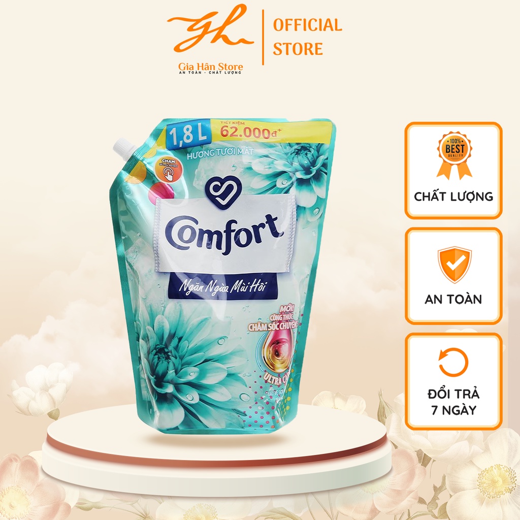 Nước xả vải Comfort 1 lần xả ngăn ngừa mùi hôi 1,8L T10